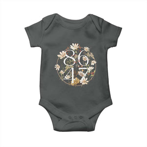 Retro 8647 Baby Onesie Subtle FDT Wild Flower Aesthetic TS10 Dark Heather Print Your Wear