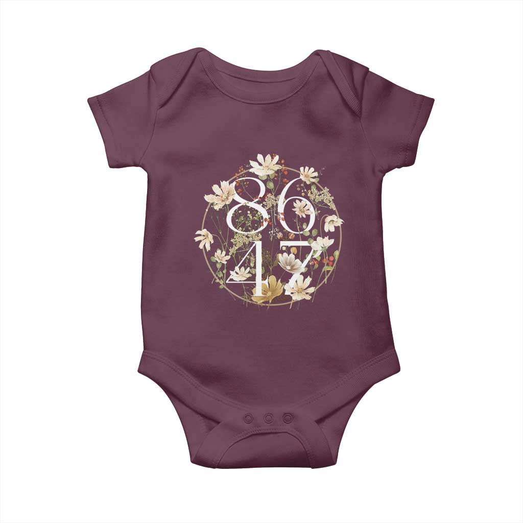 Retro 8647 Baby Onesie Subtle FDT Wild Flower Aesthetic TS10 Maroon Print Your Wear