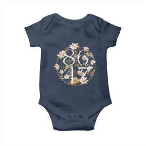 Retro 8647 Baby Onesie Subtle FDT Wild Flower Aesthetic TS10 Navy Print Your Wear