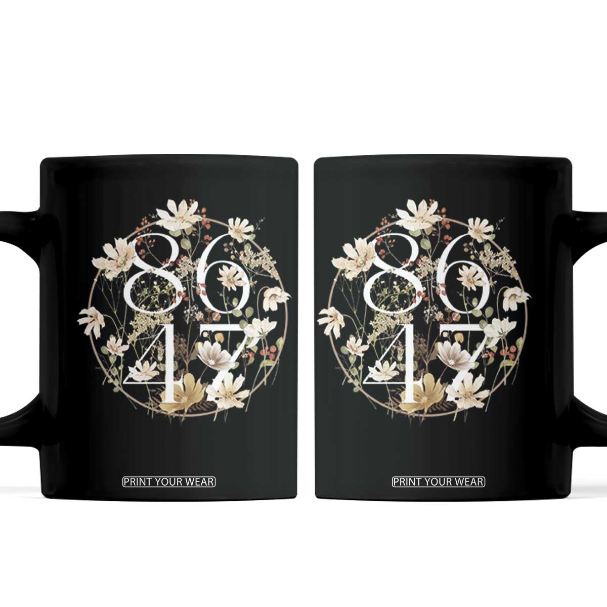 Retro 8647 Coffee Mug Subtle FDT Wild Flower Aesthetic TS10 Black Print Your Wear