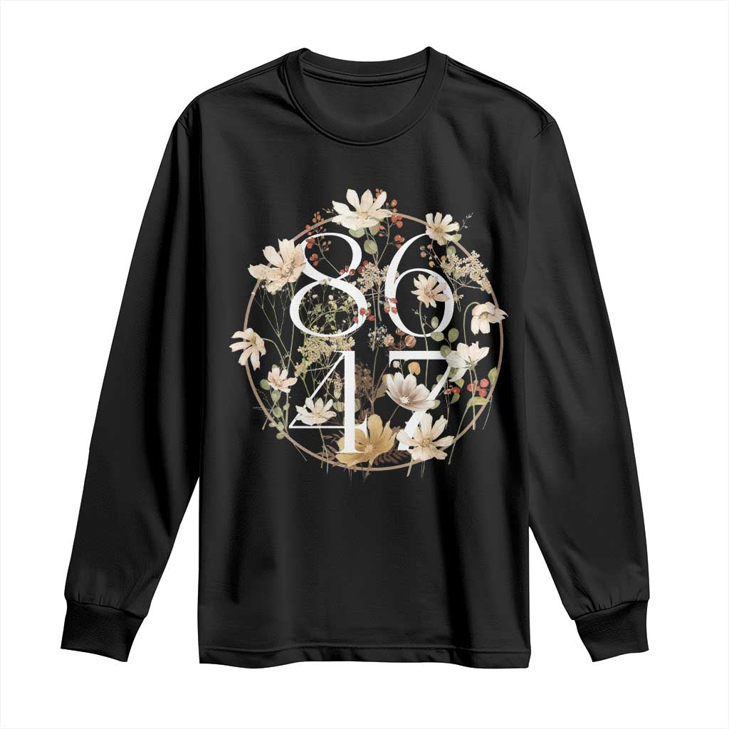 Retro 8647 Long Sleeve Shirt Subtle FDT Wild Flower Aesthetic TS10 Black Print Your Wear