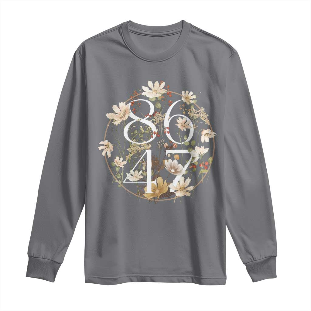 Retro 8647 Long Sleeve Shirt Subtle FDT Wild Flower Aesthetic TS10 Charcoal Print Your Wear