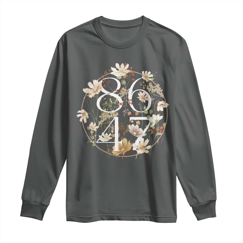Retro 8647 Long Sleeve Shirt Subtle FDT Wild Flower Aesthetic TS10 Dark Heather Print Your Wear