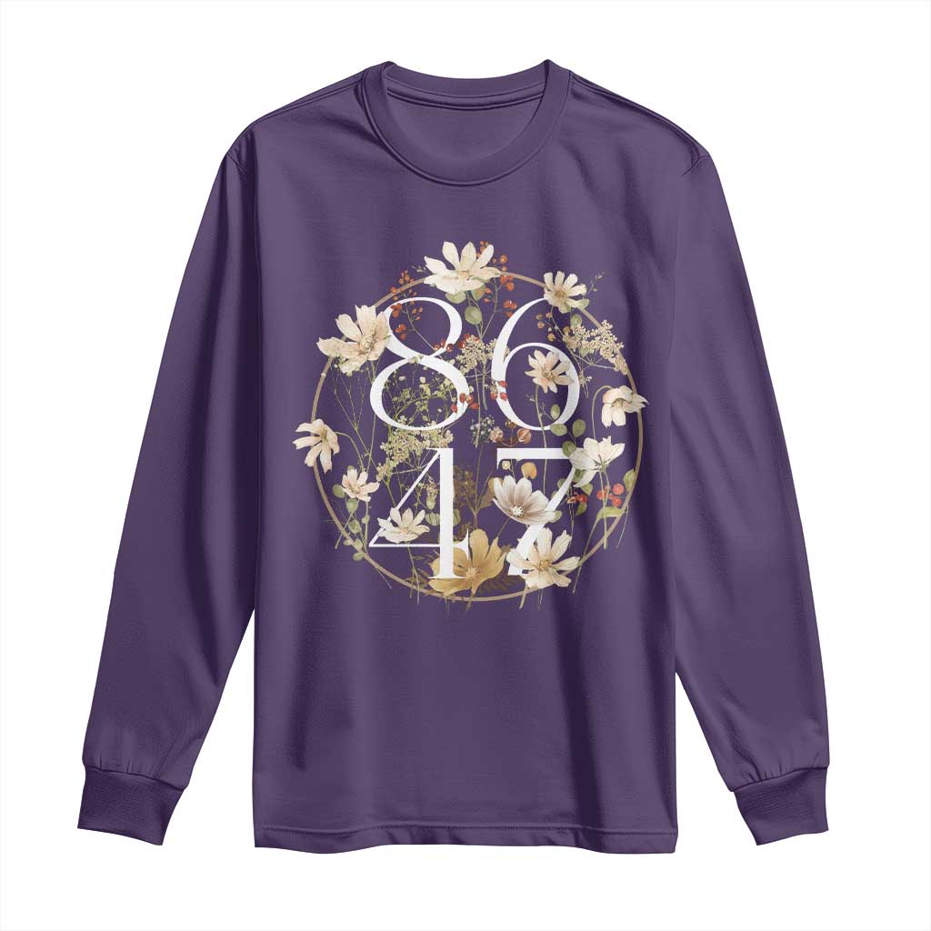 Retro 8647 Long Sleeve Shirt Subtle FDT Wild Flower Aesthetic TS10 Purple Print Your Wear