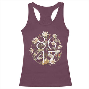 Retro 8647 Racerback Tank Top Subtle FDT Wild Flower Aesthetic TS10 Maroon Print Your Wear