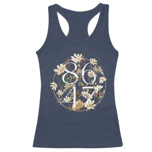 Retro 8647 Racerback Tank Top Subtle FDT Wild Flower Aesthetic TS10 Navy Print Your Wear