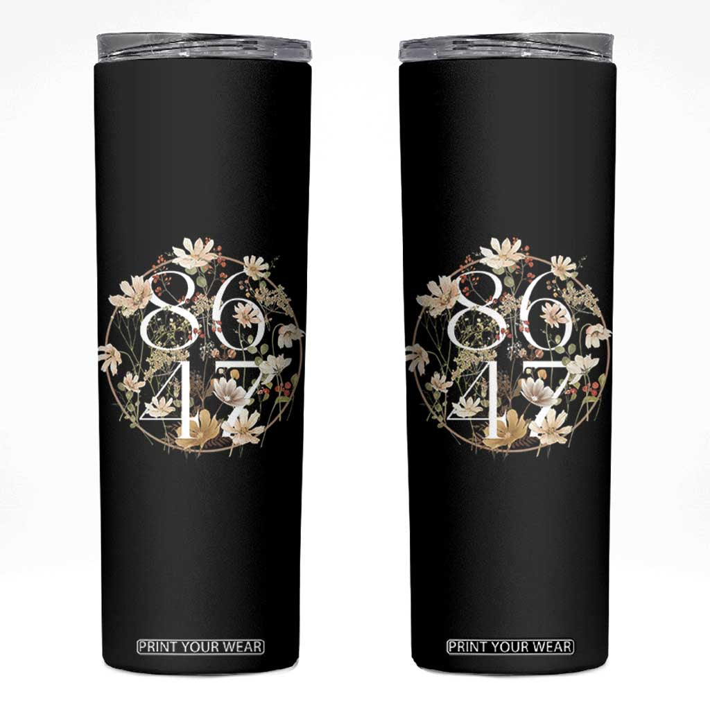 Retro 8647 Skinny Tumbler Subtle FDT Wild Flower Aesthetic TS10 Black Print Your Wear