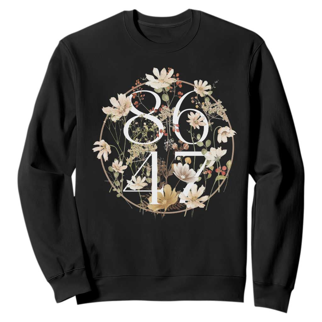 Retro 8647 Sweatshirt Subtle FDT Wild Flower Aesthetic TS10 Black Print Your Wear