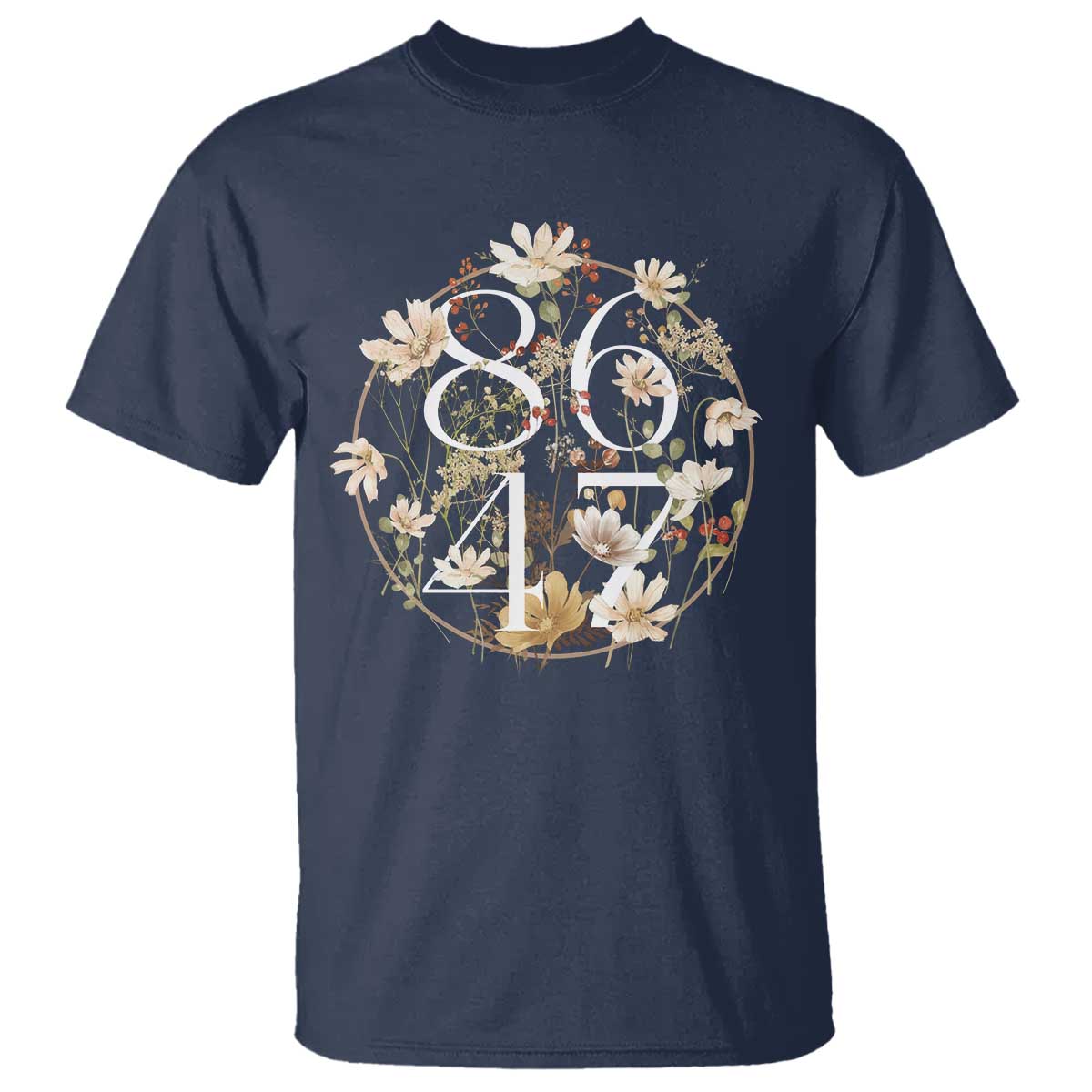 Retro 8647 T Shirt Subtle FDT Wild Flower Aesthetic TS10 Navy Print Your Wear