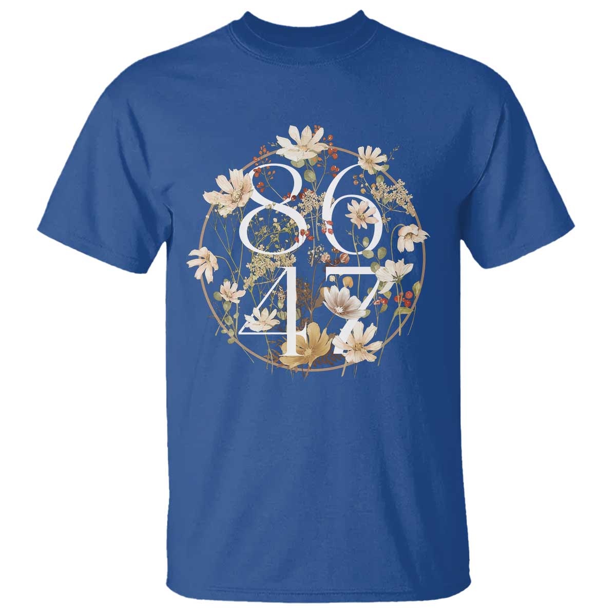 Retro 8647 T Shirt Subtle FDT Wild Flower Aesthetic TS10 Royal Blue Print Your Wear