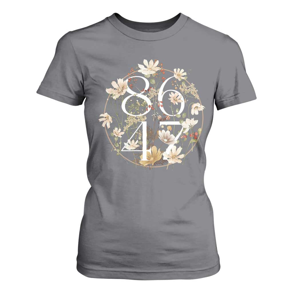 Retro 8647 T Shirt For Women Subtle FDT Wild Flower Aesthetic TS10 Charcoal Print Your Wear