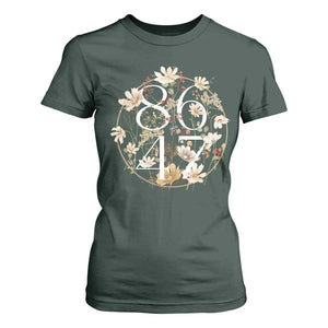 Retro 8647 T Shirt For Women Subtle FDT Wild Flower Aesthetic TS10 Dark Forest Green Print Your Wear