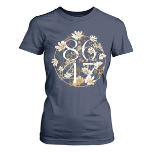 Retro 8647 T Shirt For Women Subtle FDT Wild Flower Aesthetic TS10 Navy Print Your Wear