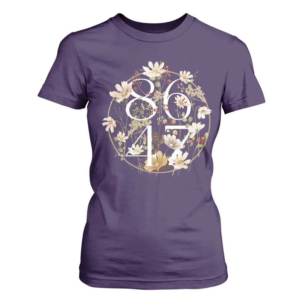 Retro 8647 T Shirt For Women Subtle FDT Wild Flower Aesthetic TS10 Purple Print Your Wear