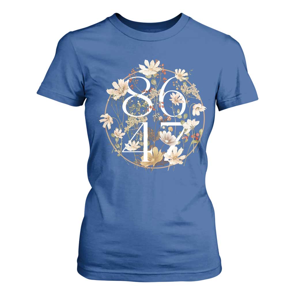 Retro 8647 T Shirt For Women Subtle FDT Wild Flower Aesthetic TS10 Royal Blue Print Your Wear