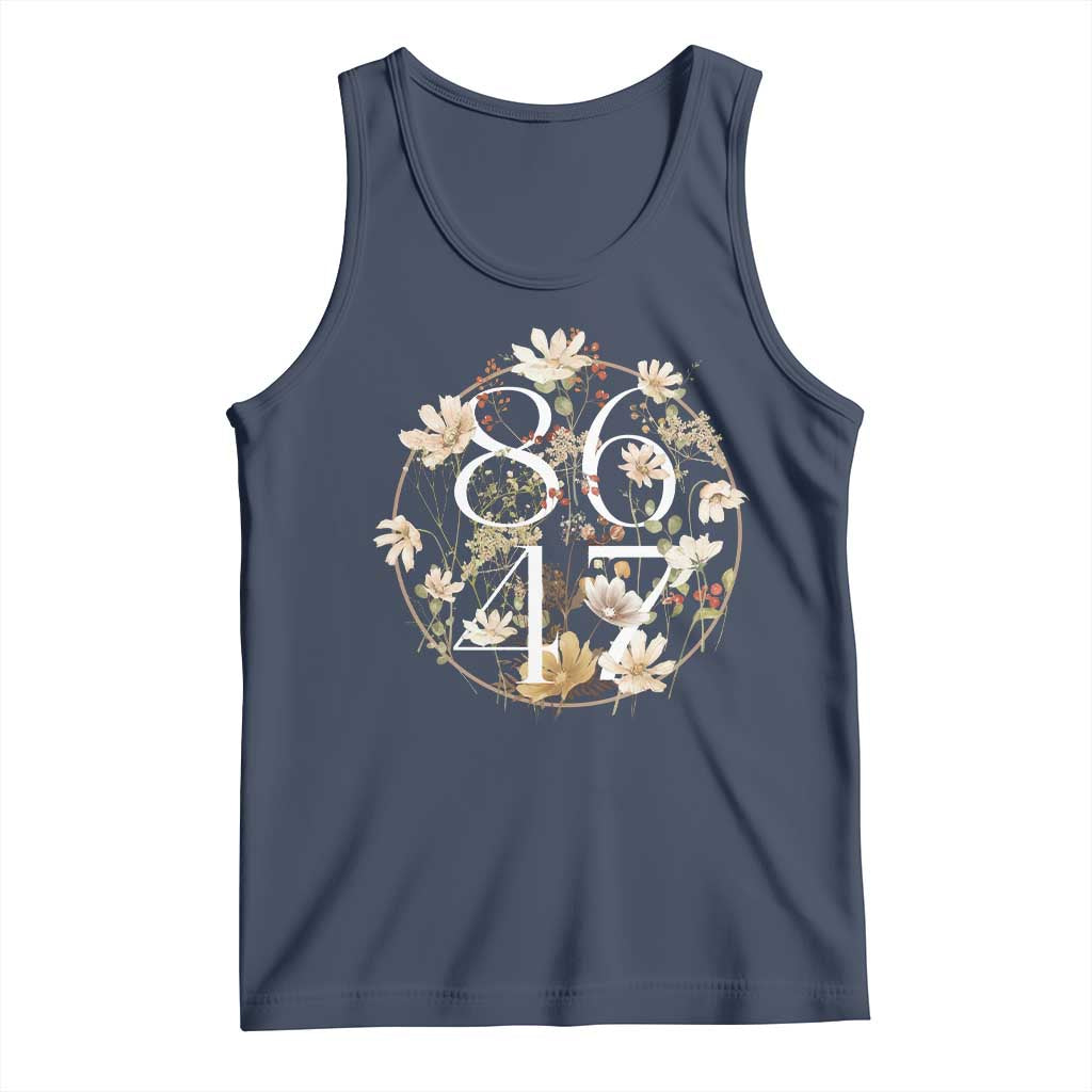 Retro 8647 Tank Top Subtle FDT Wild Flower Aesthetic TS10 Navy Print Your Wear