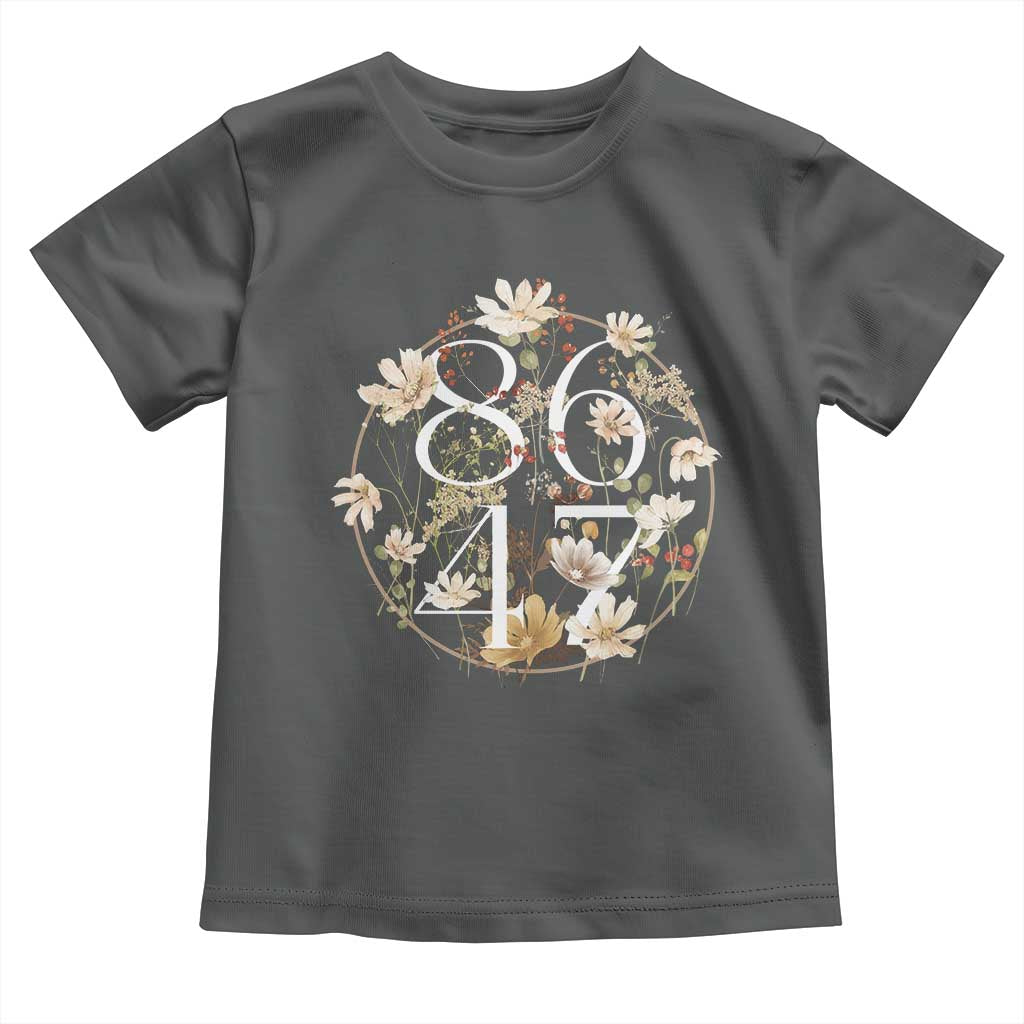 Retro 8647 Toddler T Shirt Subtle FDT Wild Flower Aesthetic TS10 Dark Heather Print Your Wear