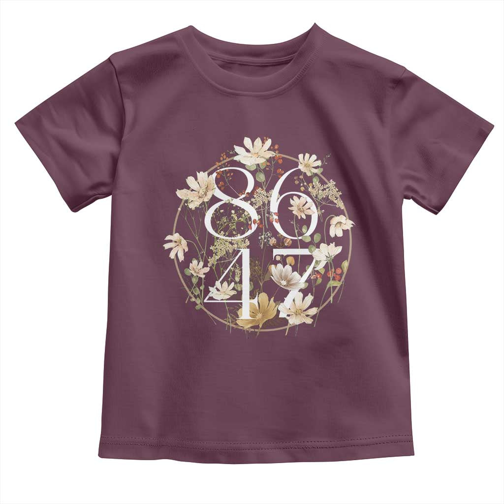 Retro 8647 Toddler T Shirt Subtle FDT Wild Flower Aesthetic TS10 Maroon Print Your Wear