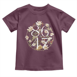 Retro 8647 Toddler T Shirt Subtle FDT Wild Flower Aesthetic TS10 Maroon Print Your Wear