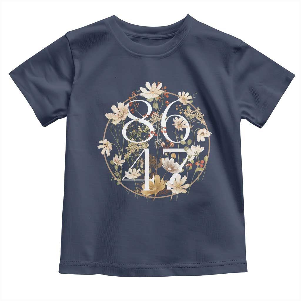 Retro 8647 Toddler T Shirt Subtle FDT Wild Flower Aesthetic TS10 Navy Print Your Wear