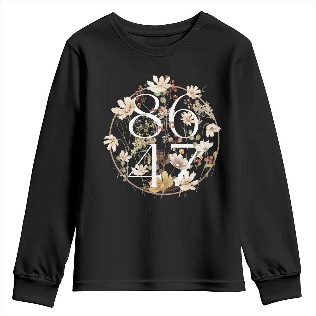 Retro 8647 Youth Sweatshirt Subtle FDT Wild Flower Aesthetic TS10 Black Print Your Wear