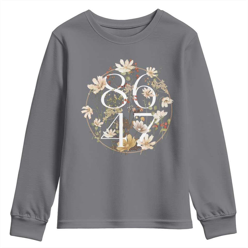 Retro 8647 Youth Sweatshirt Subtle FDT Wild Flower Aesthetic TS10 Charcoal Print Your Wear