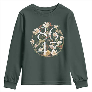 Retro 8647 Youth Sweatshirt Subtle FDT Wild Flower Aesthetic TS10 Dark Forest Green Print Your Wear