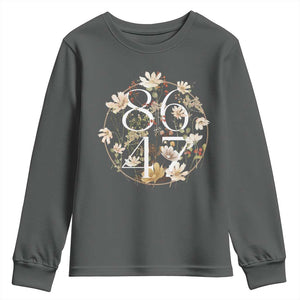 Retro 8647 Youth Sweatshirt Subtle FDT Wild Flower Aesthetic TS10 Dark Heather Print Your Wear