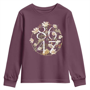 Retro 8647 Youth Sweatshirt Subtle FDT Wild Flower Aesthetic TS10 Maroon Print Your Wear
