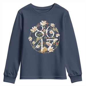 Retro 8647 Youth Sweatshirt Subtle FDT Wild Flower Aesthetic TS10 Navy Print Your Wear