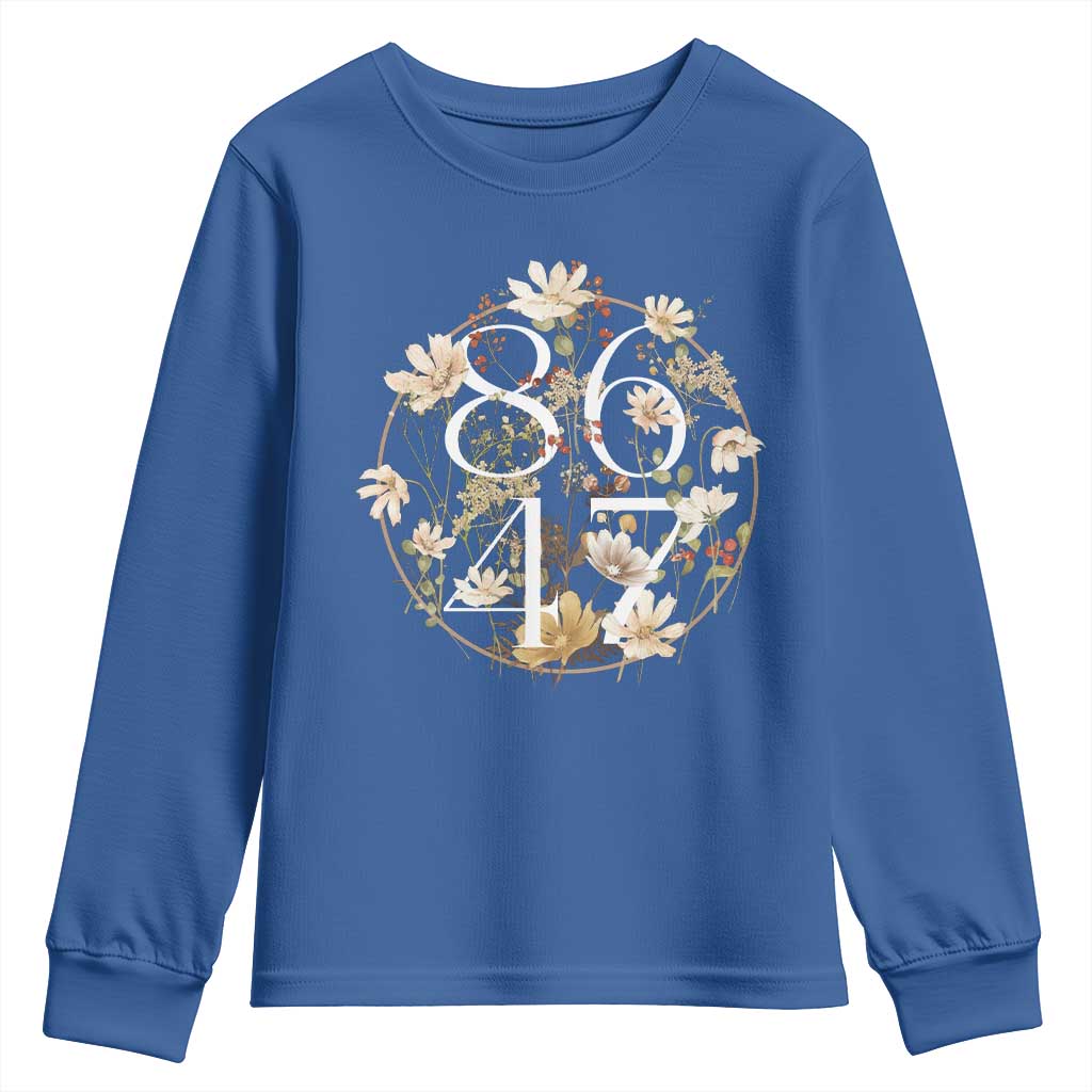 Retro 8647 Youth Sweatshirt Subtle FDT Wild Flower Aesthetic TS10 Royal Blue Print Your Wear