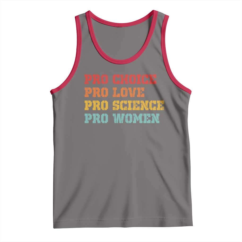 Pro Choice Pro Love Pro Science Pro Women Tank Top Retro Equal Rights TS10 Deep Heather Red Print Your Wear