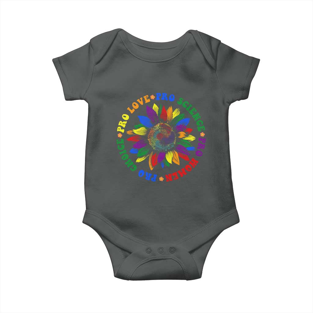 Pro Choice Women Rights Baby Onesie Equal Rights Multicolored Flowers TS10 Dark Heather Print Your Wear