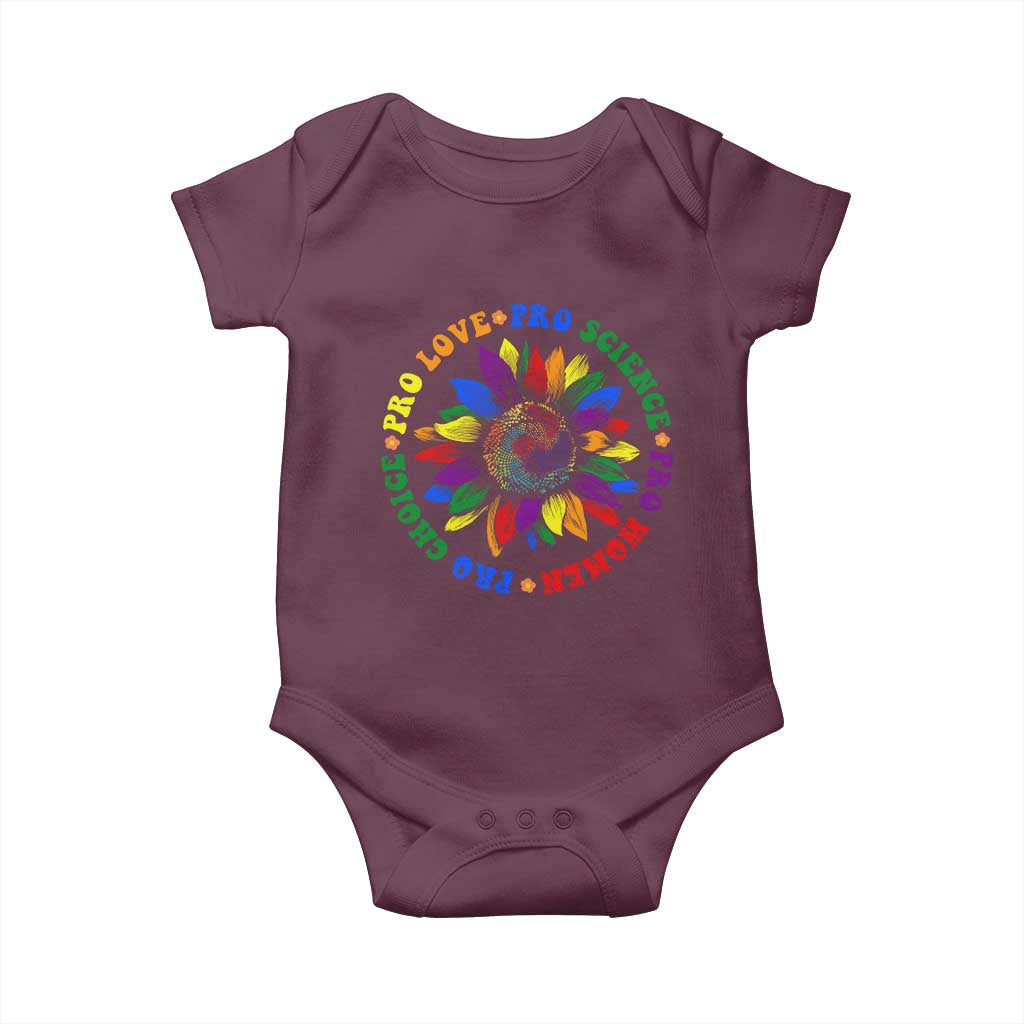 Pro Choice Women Rights Baby Onesie Equal Rights Multicolored Flowers TS10 Maroon Print Your Wear