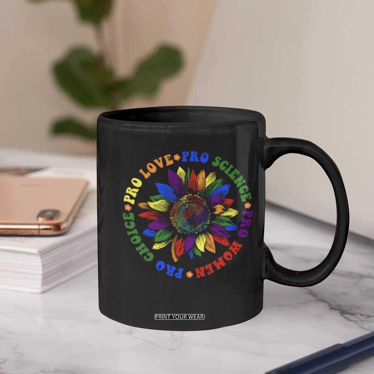 Pro Choice Women Rights Coffee Mug Equal Rights Multicolored Flowers TS10 Print Your Wear