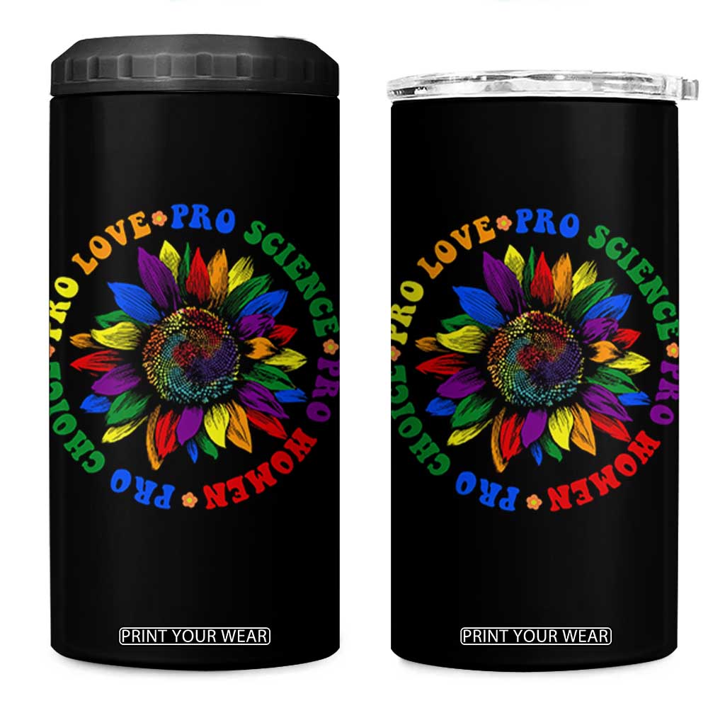 Pro Choice Women Rights 4 in 1 Can Cooler Tumbler Equal Rights Multicolored Flowers TS10 One Size: 16 oz Black Print Your Wear
