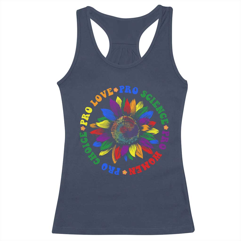 Pro Choice Women Rights Racerback Tank Top Equal Rights Multicolored Flowers TS10 Navy Print Your Wear