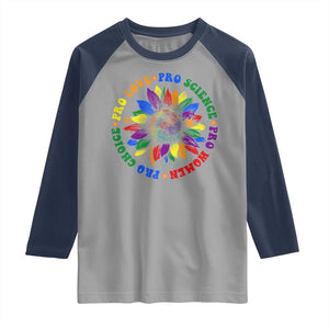 Pro Choice Women Rights Raglan Shirt Equal Rights Multicolored Flowers TS10 Sport Gray Navy Print Your Wear