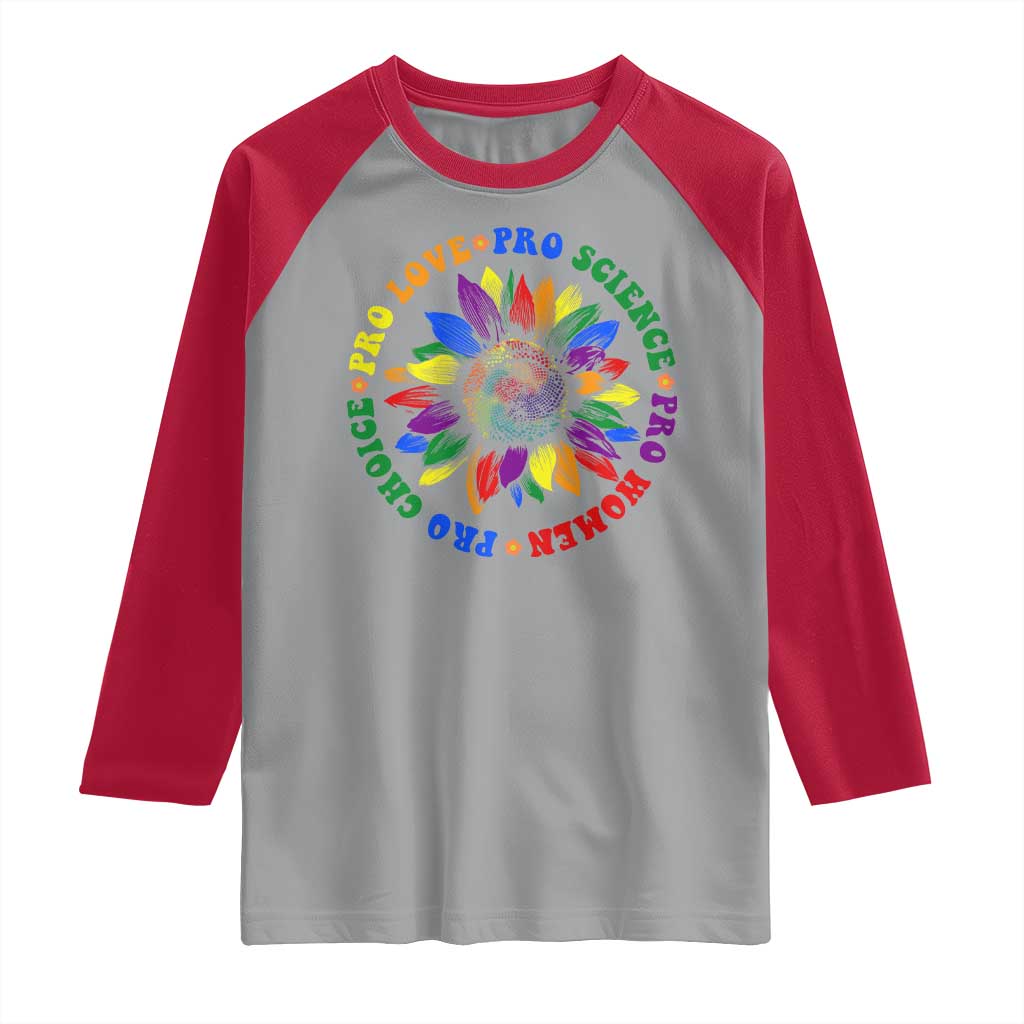 Pro Choice Women Rights Raglan Shirt Equal Rights Multicolored Flowers TS10 Sport Gray Red Print Your Wear