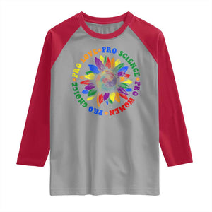 Pro Choice Women Rights Raglan Shirt Equal Rights Multicolored Flowers TS10 Sport Gray Red Print Your Wear