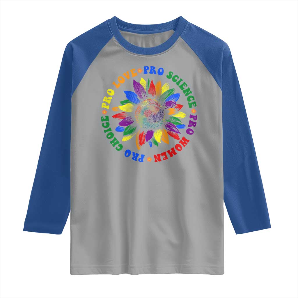 Pro Choice Women Rights Raglan Shirt Equal Rights Multicolored Flowers TS10 Sport Gray Royal Print Your Wear