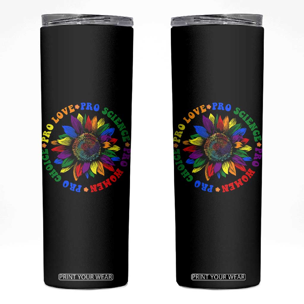 Pro Choice Women Rights Skinny Tumbler Equal Rights Multicolored Flowers TS10 Black Print Your Wear