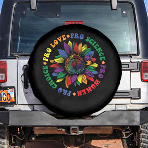 Pro Choice Women Rights Spare Tire Cover Equal Rights Multicolored Flowers TS10 No hole Black Print Your Wear