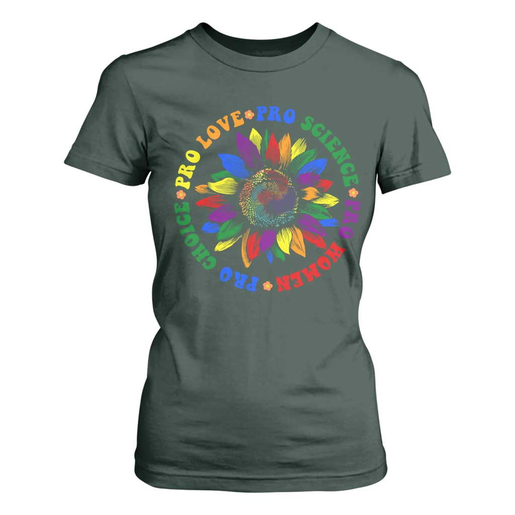 Pro Choice Women Rights T Shirt For Women Equal Rights Multicolored Flowers TS10 Dark Forest Green Print Your Wear