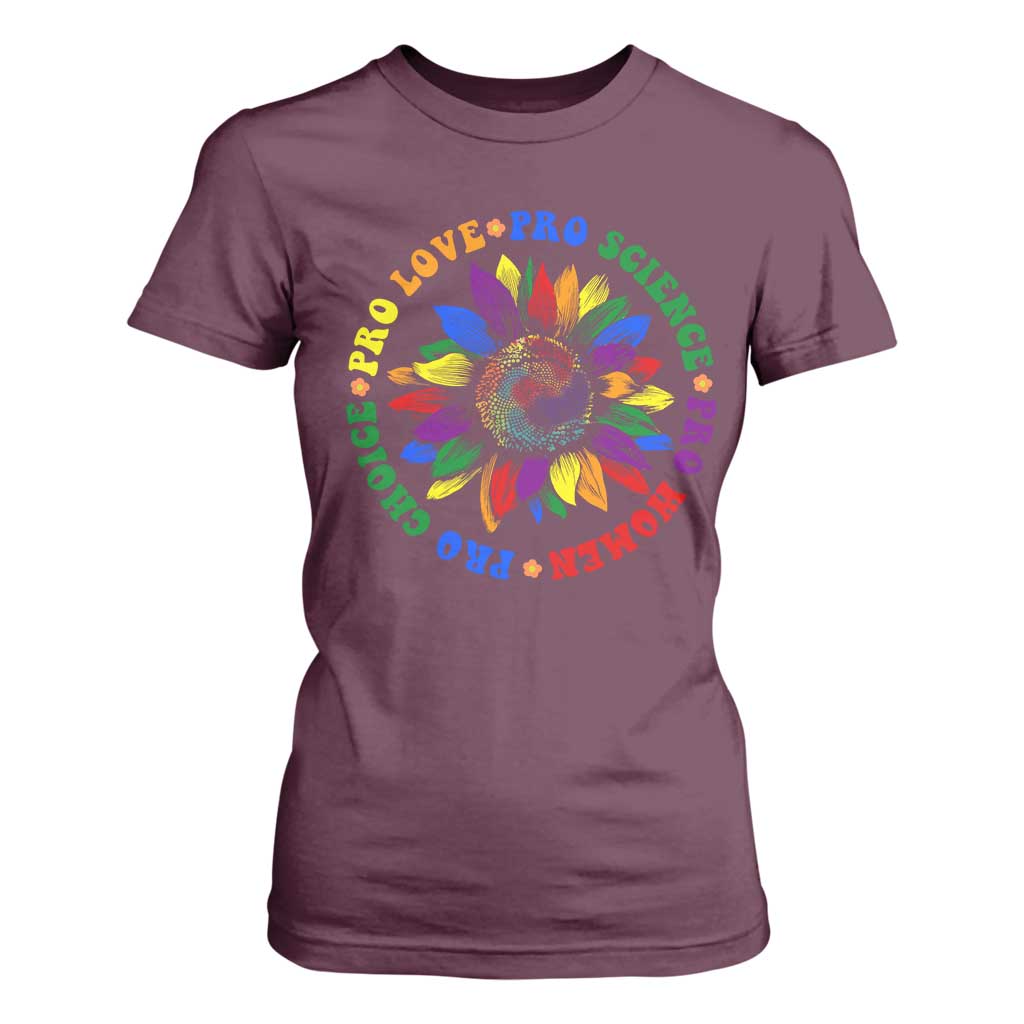 Pro Choice Women Rights T Shirt For Women Equal Rights Multicolored Flowers TS10 Maroon Print Your Wear