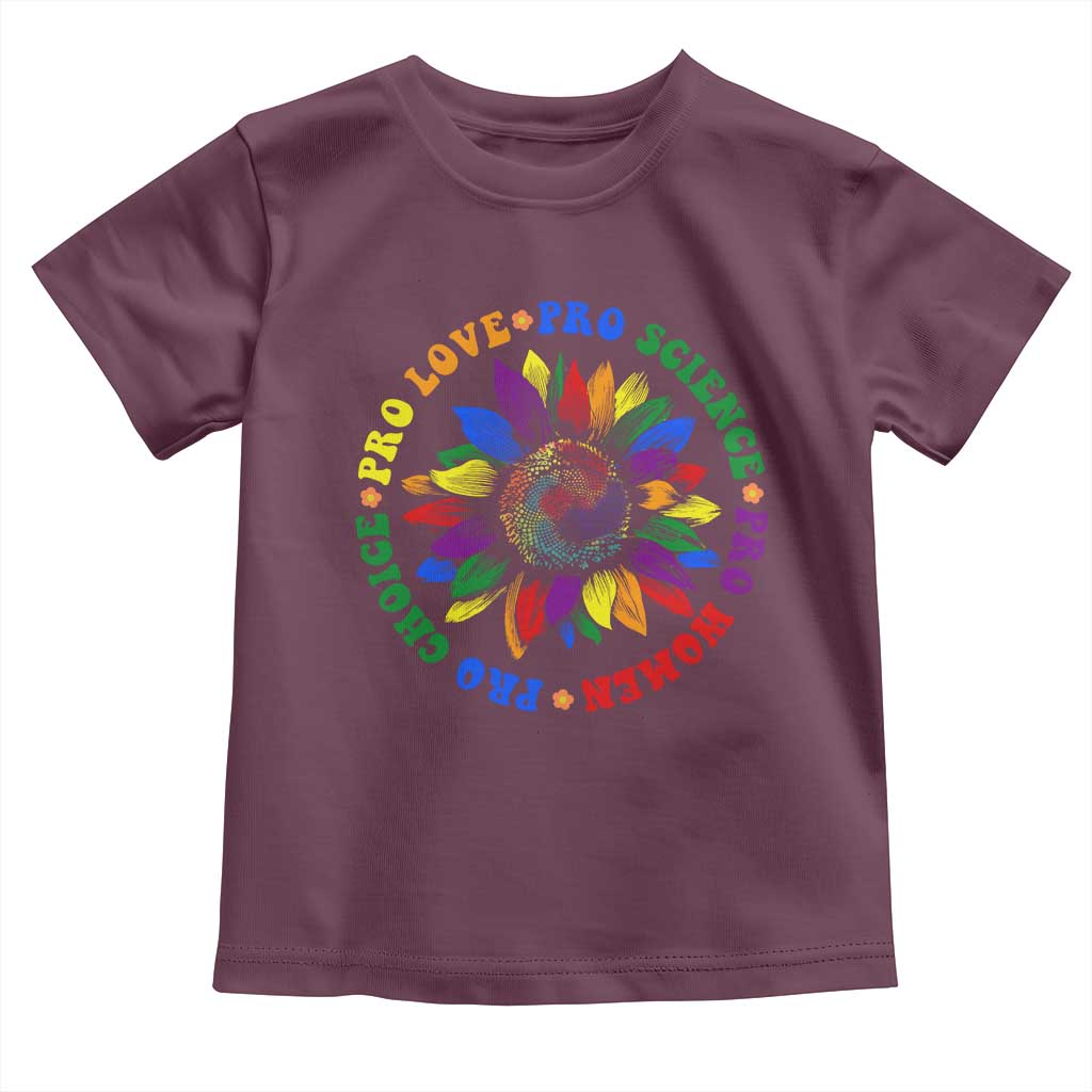 Pro Choice Women Rights Toddler T Shirt Equal Rights Multicolored Flowers TS10 Maroon Print Your Wear