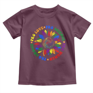 Pro Choice Women Rights Toddler T Shirt Equal Rights Multicolored Flowers TS10 Maroon Print Your Wear