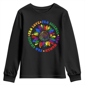 Pro Choice Women Rights Youth Sweatshirt Equal Rights Multicolored Flowers TS10 Black Print Your Wear