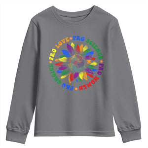 Pro Choice Women Rights Youth Sweatshirt Equal Rights Multicolored Flowers TS10 Charcoal Print Your Wear