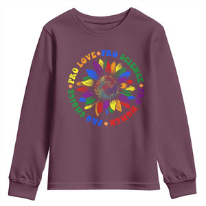 Pro Choice Women Rights Youth Sweatshirt Equal Rights Multicolored Flowers TS10 Maroon Print Your Wear